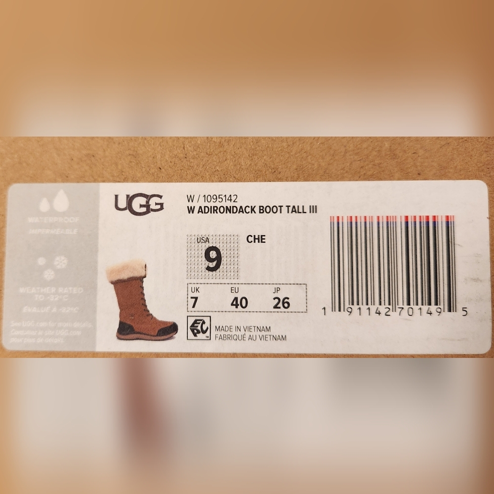 Brand new - UGG ADIRONDACK Tall BOOT III Snow Boot womens, chestnut - Picture 8 of 8